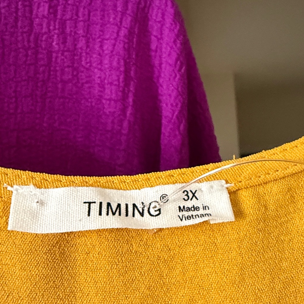 Nina Leonard Purple Tie-Front Top & Mustard Yellow Blouse Set not Nina Leonard - Picture 4 of 6